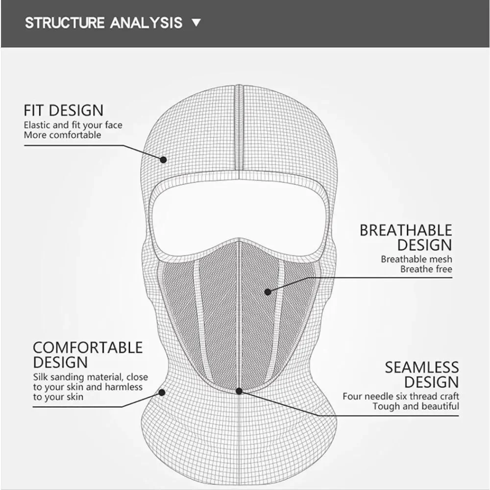Winter Thermal Balaclava Windproof Ski Motorcycle Hood Cold Weather Face Mask